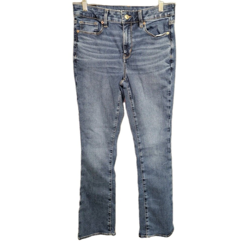 American Eagle High-Rise Skinny Kick Jeans Women's 8 Long 29x31 Med Wash Denim